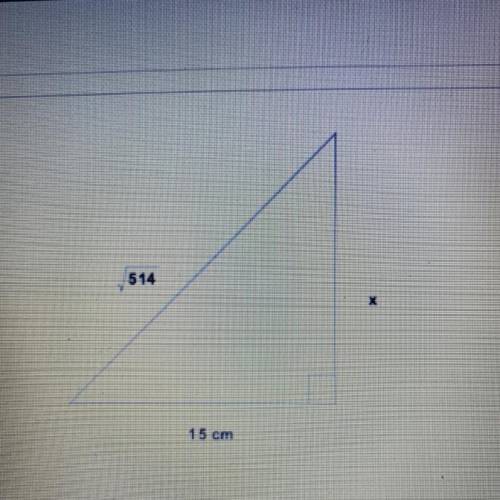 What is the value of x in the triangle
a) 289
b)17
c)15
d)14.2