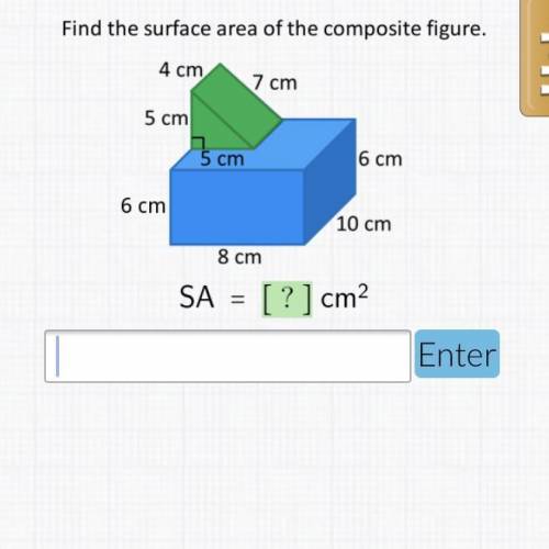 Help&EXPLAIN 
Find the surface area of the composite figure.