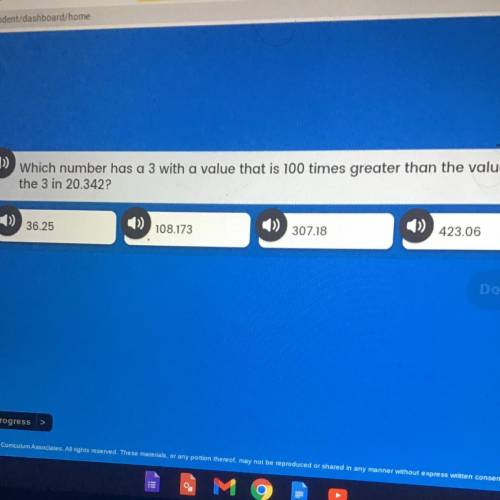 Which number has a 3 with a value that is 100 times greater than the value of the 3 in 20.345