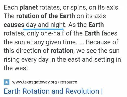 Which is caused by the rotation of the Earth?

Tides
Days and Nights
Spring and Summer
Rainfall