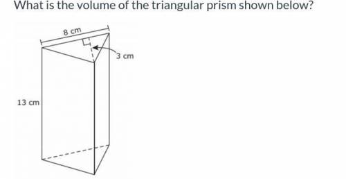 What is the volume of the triangular prism shown below?