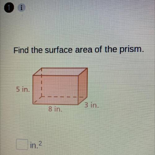 Find the surface area : 5 height, 8 length, 3 width