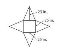 What is the lateral area of the rectangular pyramid whose net is shown?