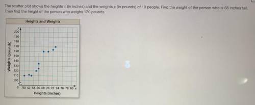 1. The person who is 68 inches tall weighs ____ pounds .

2. The person who weighs 120 pounds is _