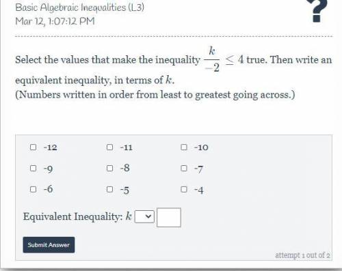 Select the values that make the inequality true