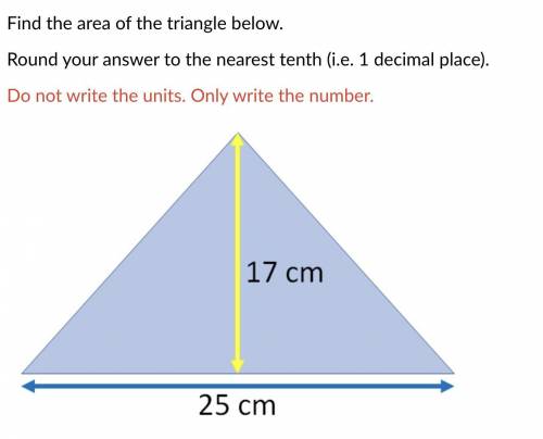 Find the AREA of the triangle below.