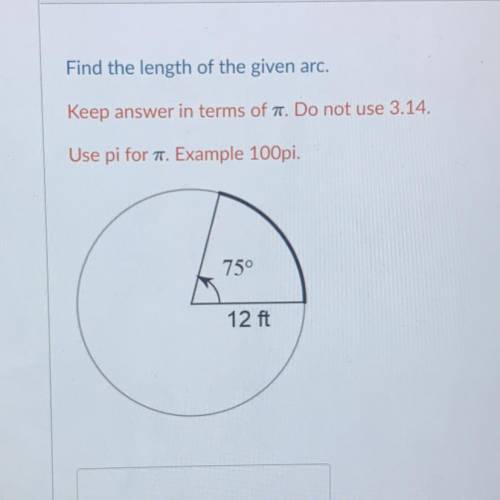 Help me find the length of the given arc please