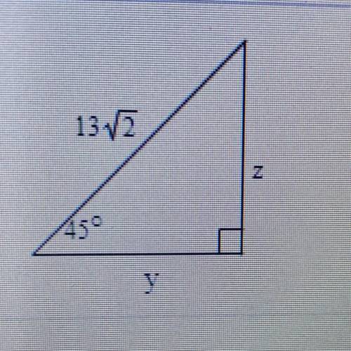 Find the value of each variable. If your answer is not an integer, write it in simplest radical for