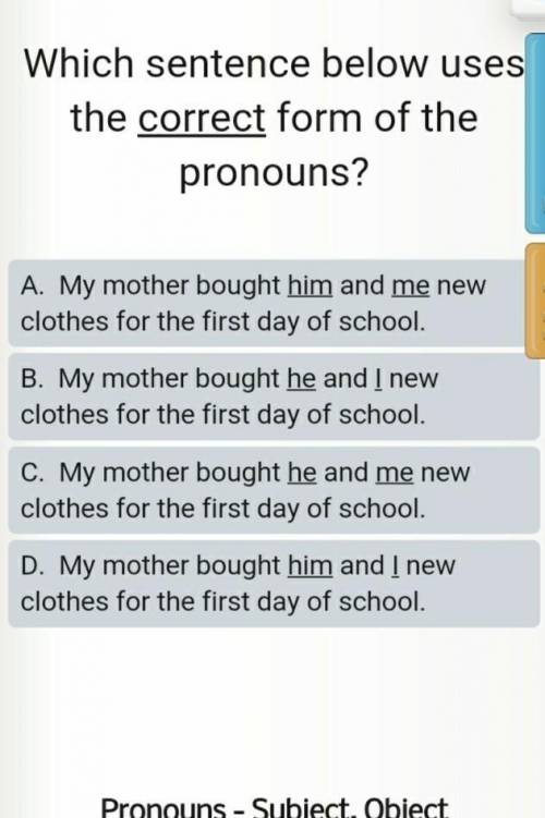Find the correct pronoun​