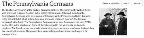 The settlers who brought their Mennonite and Amish faiths with them were from which country?

* it
