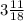 3\frac{11}{18}