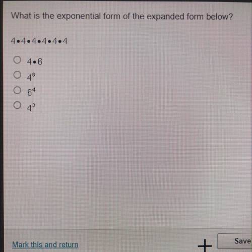What is the exponential form of the expanded form below?
4.4.4.4.4.4