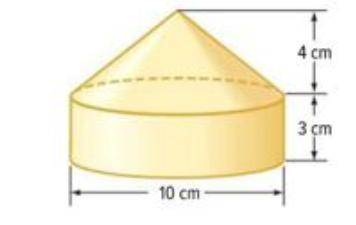 Round to the nearest whole number.
The volume of this solid figure is