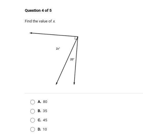 Find the value of x help me