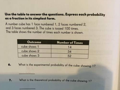 What is experimental probability and theoretical probability??please see the attached picture