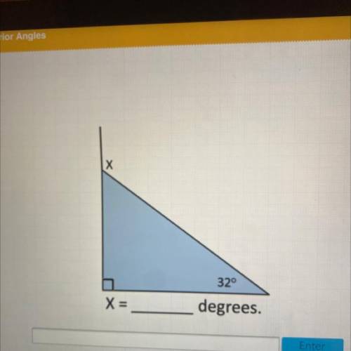 Х
32°
X =
degrees.
PLEASE HELP