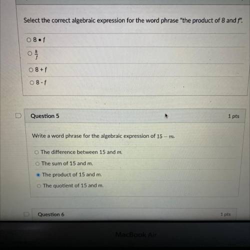 Help please :) with question 4 and 5 don’t mind the selected one i don’t know the answer to that on