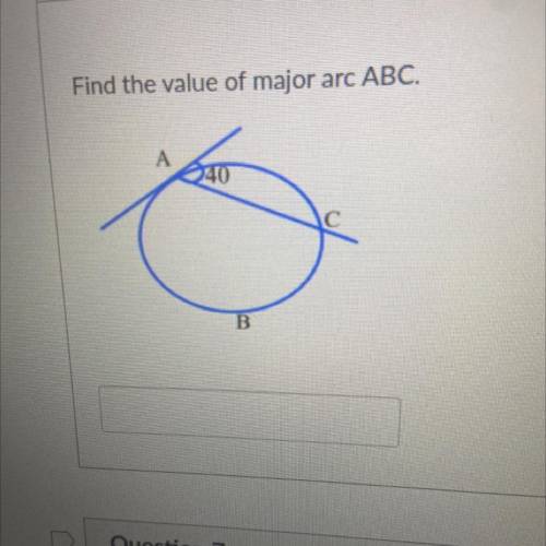 Find the value of major
arc ABC.