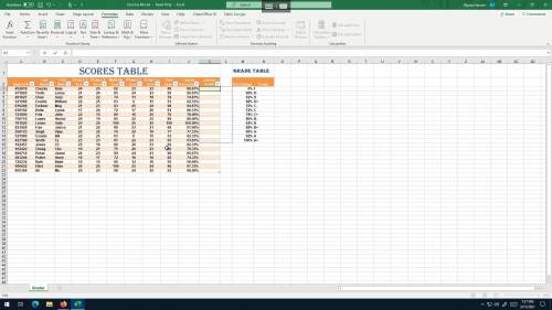 For class we have to use the VLOOKUP formula to calculate the final grades, however I am struggling
