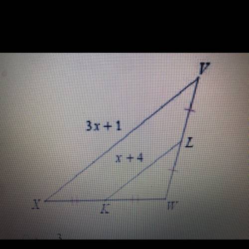 Find the length of vx in the triangle shown 
A.3
B.11
C.12
D.22