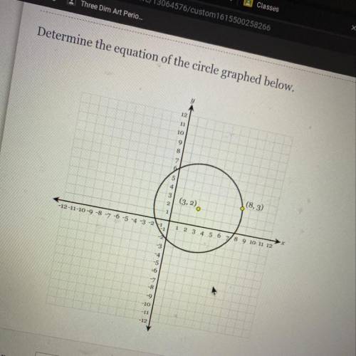 Determine the equation of the circle graphed below.
Plzzz I need help.