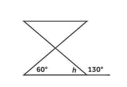 What is the measurement, in degrees, of angle h?