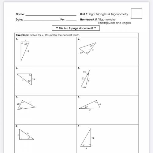 Right triangles trigonometry