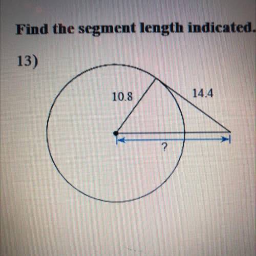 15 POINTS- FIND THE SEGMENT LENGTH INDICATED