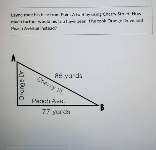 Layne rode his bike from point A to B by using Cherry Street. How much further would his trip have