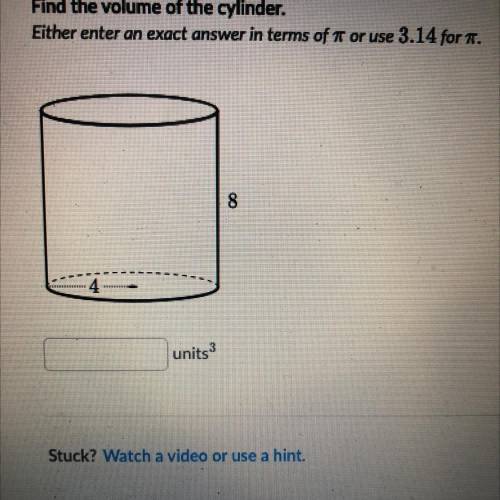 HELP

Find the volume of the cylinder.
Either enter an exact answer in terms of t or use 3.14 for