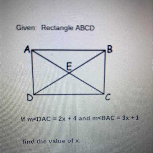 DAC = 2x+4 and BAC= 3x +1