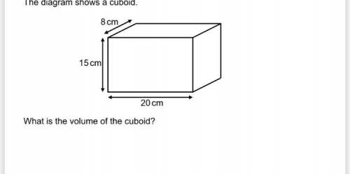 The diagram shows a cuboid What is the volume of the cuboid