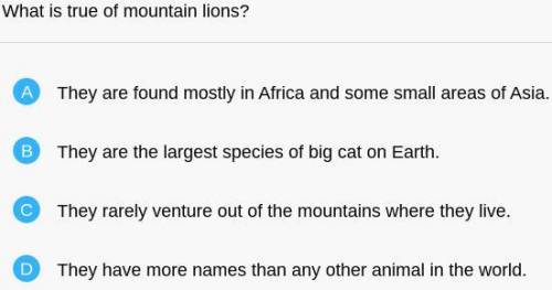What is true about mountain lions??????????????????????/