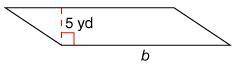 If the area of the following parallelogram is 135 square feet, what is the length of the base?

a