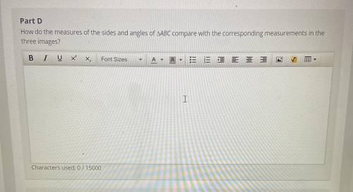 How do the measurements of the sides and angles of triangle ABC compare with the corresponding meas