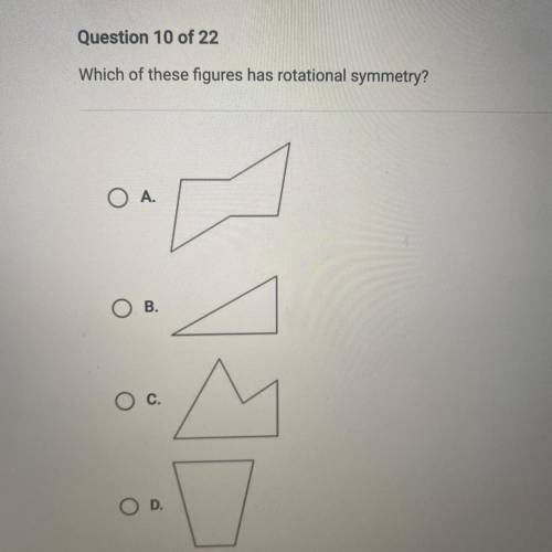 Which of these figures has rotational symmetry?
Let me know thanks
