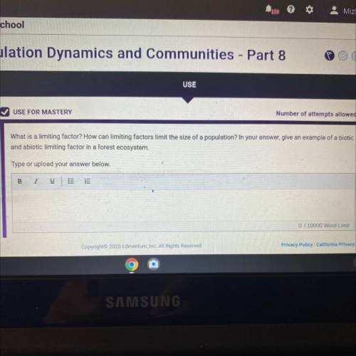 What is a limiting factor? How can limit size of population?

Please answer as soon as you can! Th