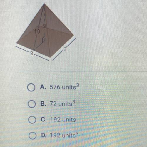 Find the volume of the pyramid below.