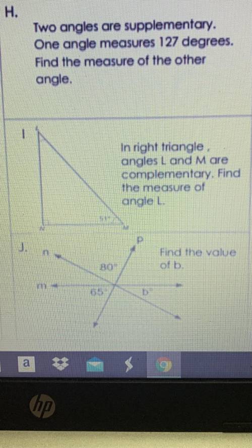 In right triangle angles L and M are complementary find the measure of angle L