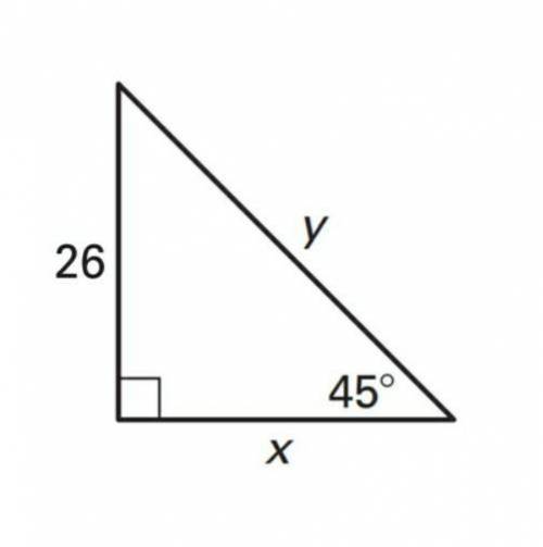 Find the values of x and y.​