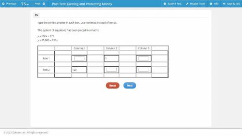 Type the correct answer in each box. Use numerals instead of words.

This system of equations has