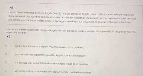 That Angela could help our class reach its goals over the next school year.

Jason wrote a letter