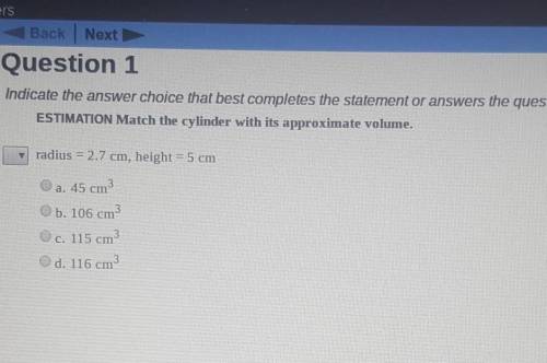 Indicate the answer choice that best completes the statement or answers the question, ESTIMATION Ma