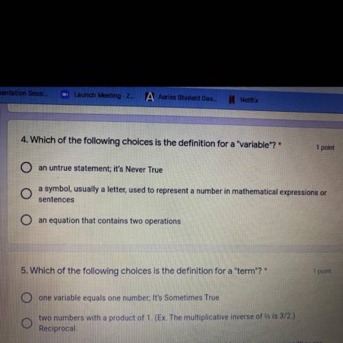 Which of the following choices is the definition for a variable? *