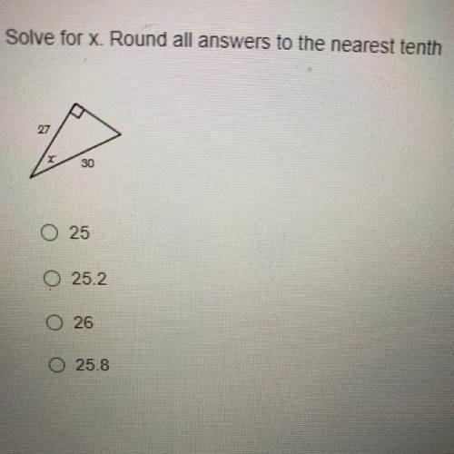 Solve for x. Round all answers to the nearest tenth