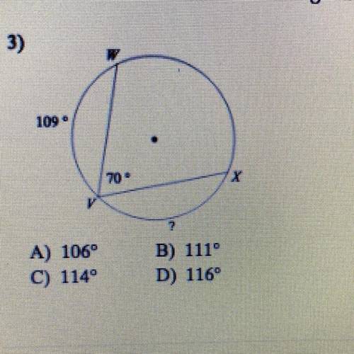 Find the measure of the arc or angle indicated.