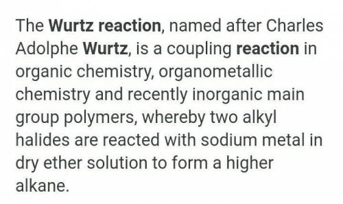 Give me The reaction of Wurtz ​