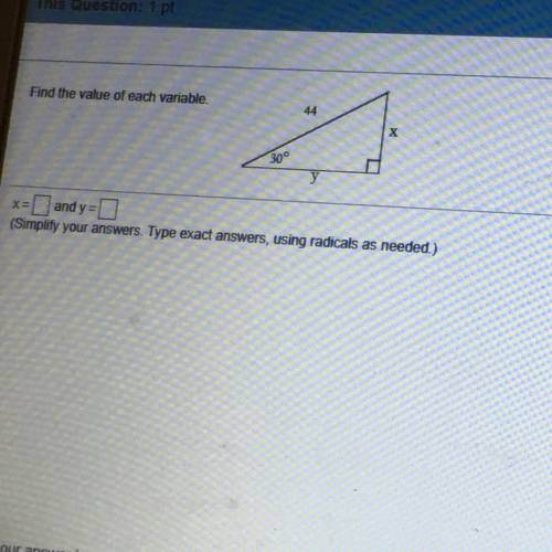 Find the value of each variable.