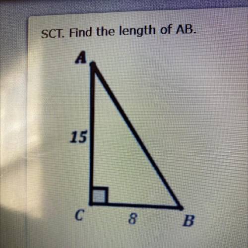 Fine the length of AB A. 16 B.20 C.18. D.17