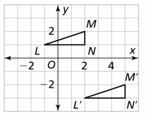 HELP! What is the rule in coordinate notation that describes the translation from LMN to L'M'N'? Us